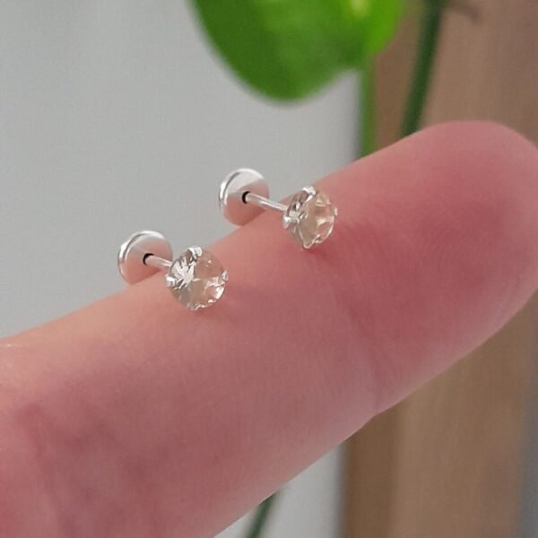 Aros Abridores brillo mini cristal – Plata 925