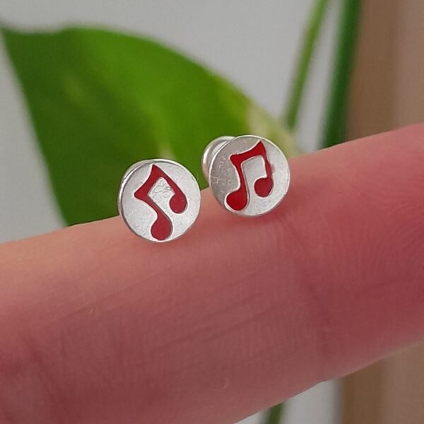 Aros Abridores Esmaltados corchete rojo – Plata 925