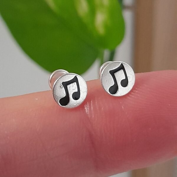 Aros Abridores Esmaltados corchete negro – Plata 925