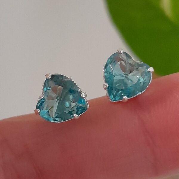 Aros Abridores brillo azul – Plata 925