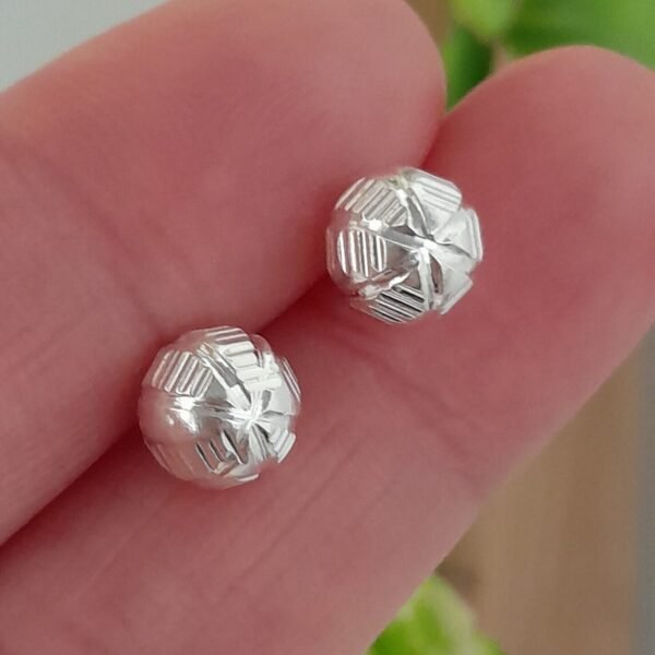 Aros Abridores Lisos bolitas talladas – Plata 925