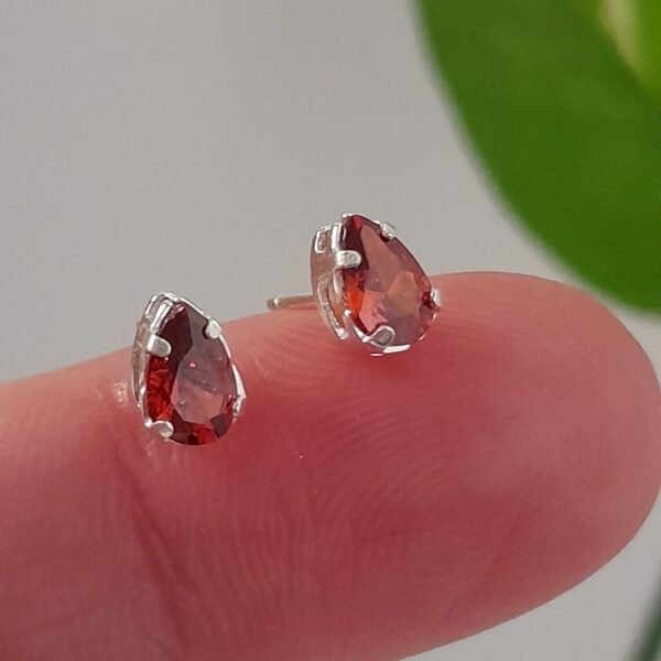 Aros Abridores Brillos Rojo Gota – Plata 925