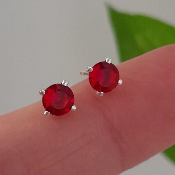 Aros Abridores Brillos Rojo – Plata 925