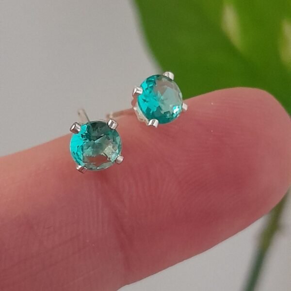 Aros Abridores Brillos Verde – Plata 925