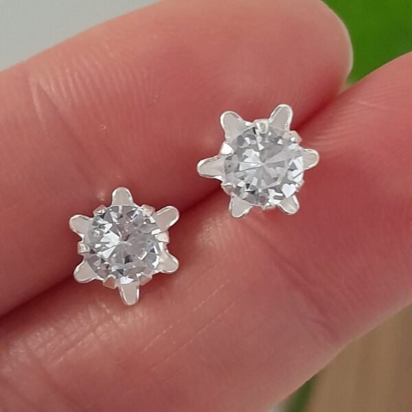 Aros Abridores Brillo flor cristal – Plata 925