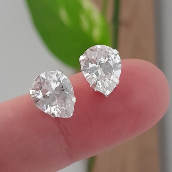 Aros Abridores Brillo Gota cristal – Plata 925