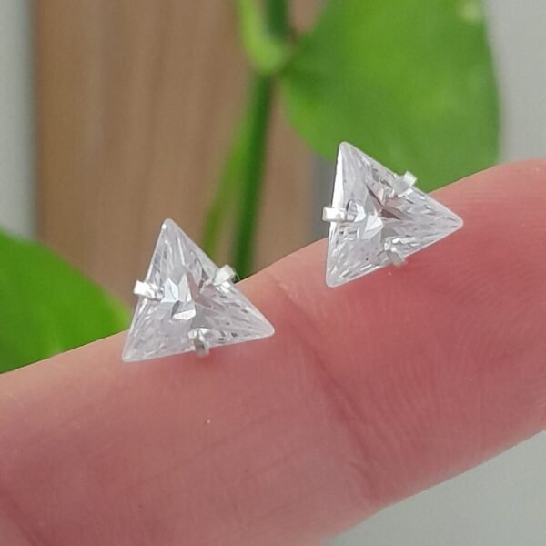 Aros Abridores Triangulo Cristal – Plata 925