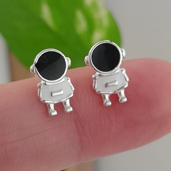 Aros Abridores Esmaltado Astronauta – Plata 925