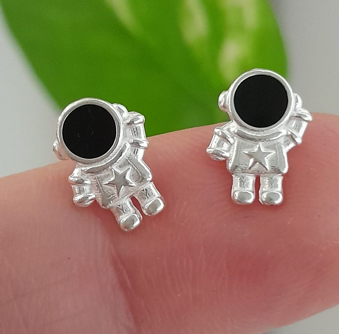 Aros Abridores Esmaltado Astronauta – Plata 925