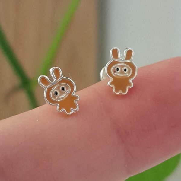 Aros Abridores Esmaltado La Bubu Marrón – Plata 925