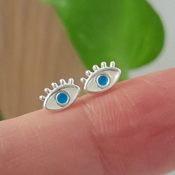 Aros Abridores Esmaltado Ojos – Plata 925