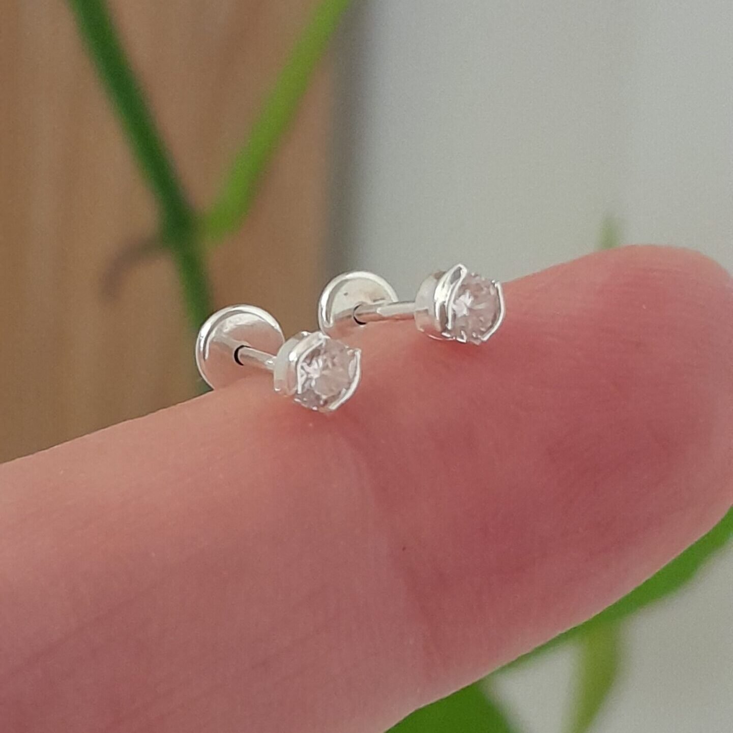 Aros Abridores Piedra redondo – Plata 925