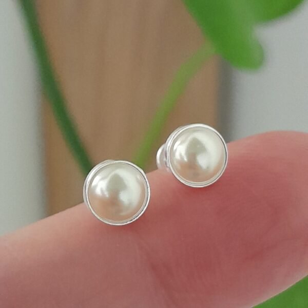 Aros Abridores Perlas Circulo - Plata 925