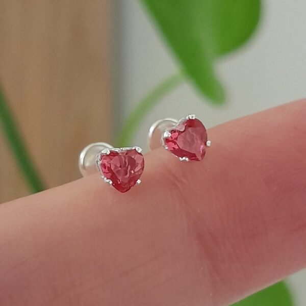 Aros Abridores Brillo Rojo - Plata 925