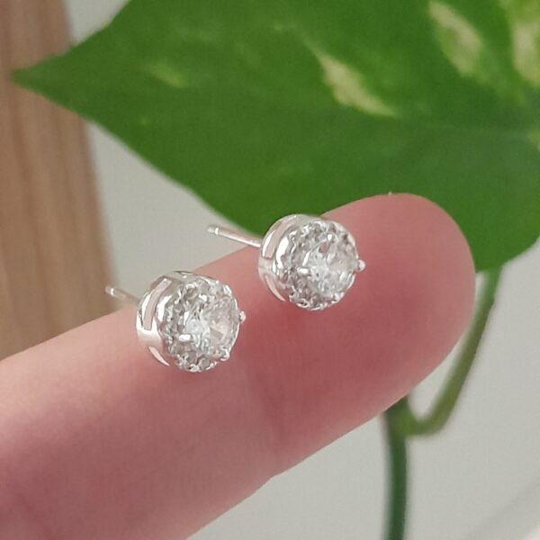 Aros pasantes con piedra central cristal - Laminados