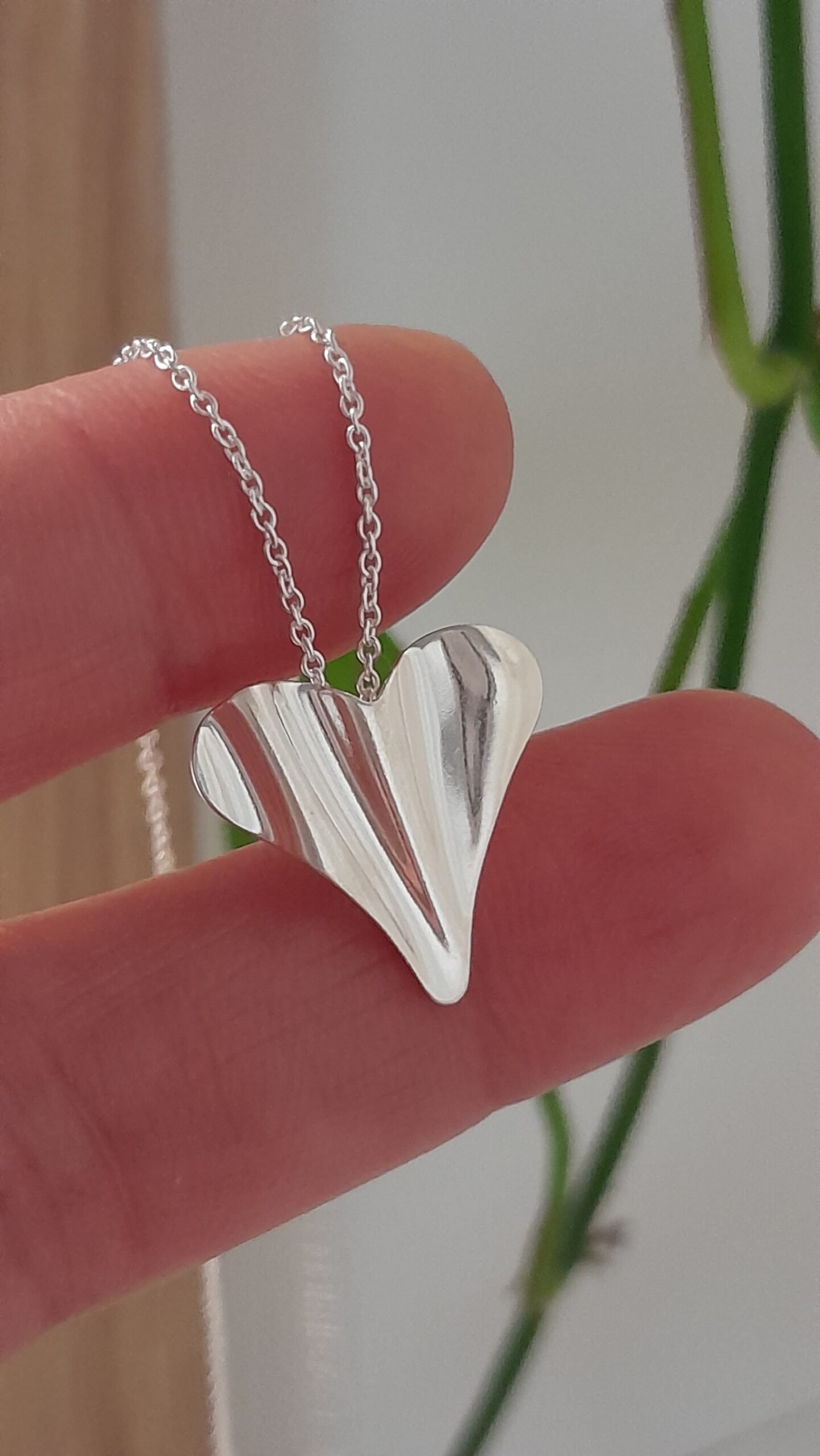 Conjunto cadena dije corazón liso - Laminados