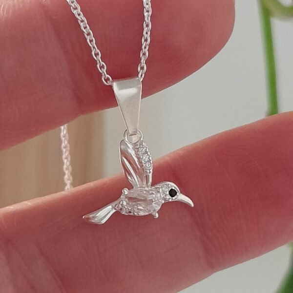 Conjunto cadena con dije colibrí con cristal - Laminados