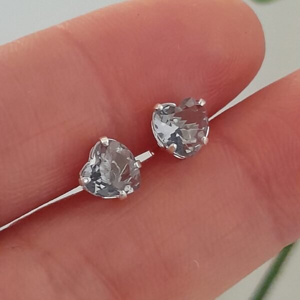 Aros Abridores mini corazón gris brillo – Plata 925