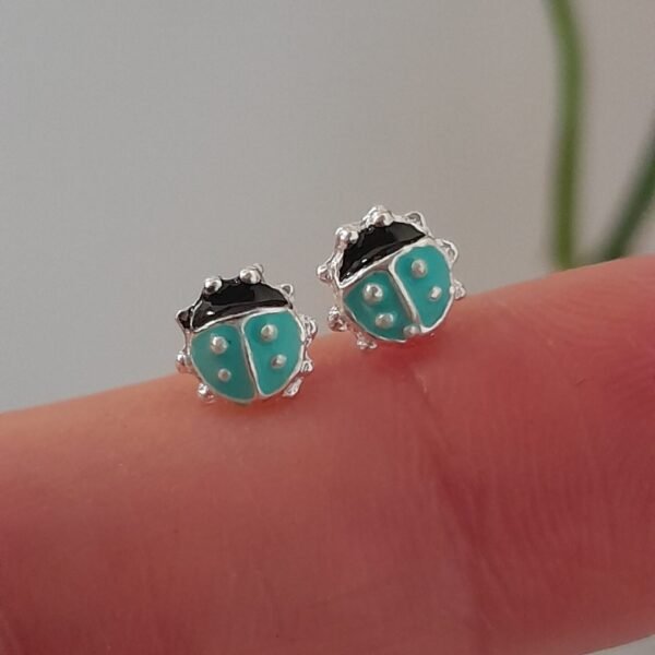 Aros Abridores baquita san antonio mini verde agua– Plata 925