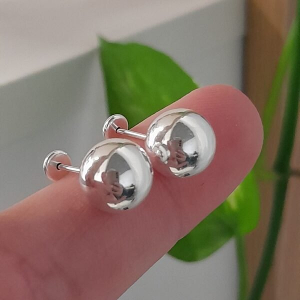 Aros Abridores bolas lisas– Plata 925