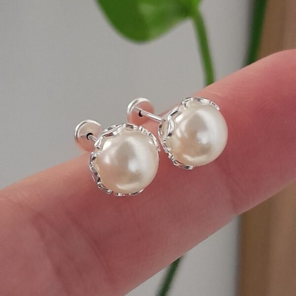 Aros Abridores perlas mediano con agarre – Plata 925