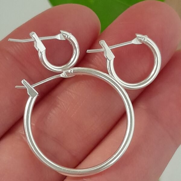 Aros huggies mini argollitas 3 tamaños lisos GRANDE - Laminados