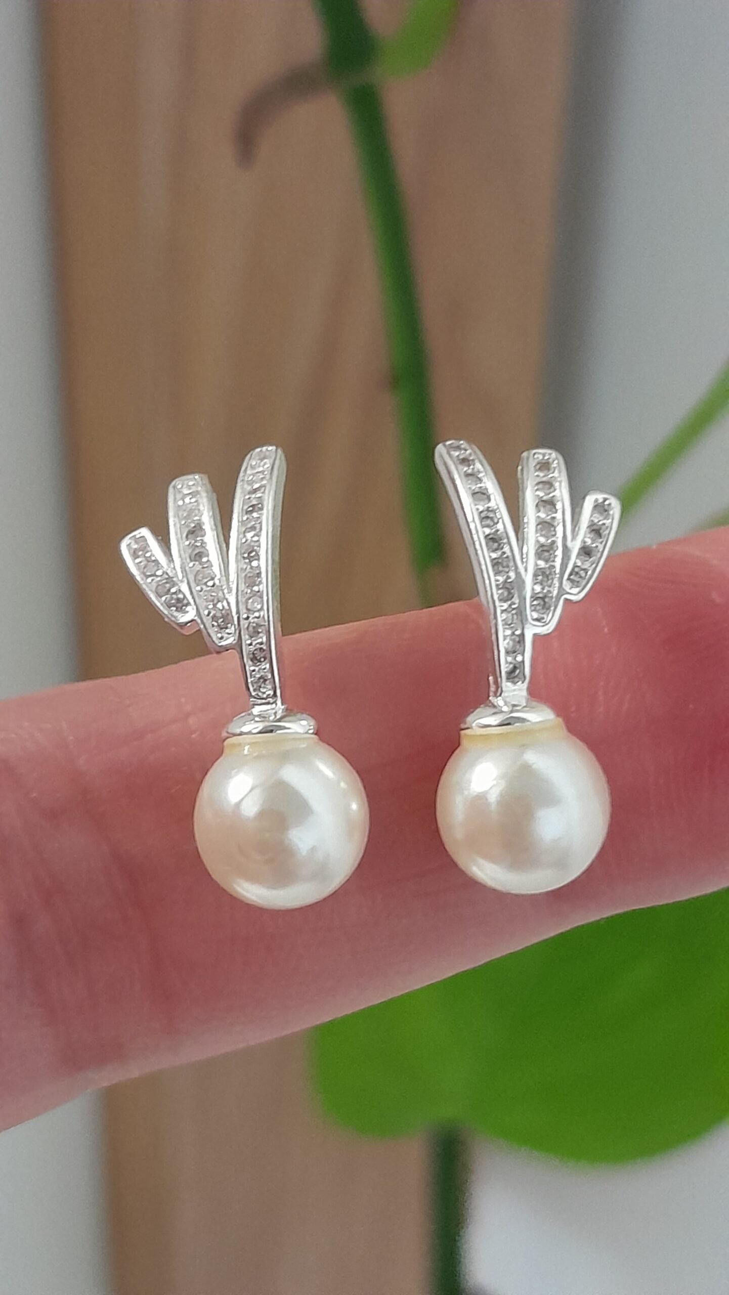 Aros pasantes perlas con brillos – Laminados