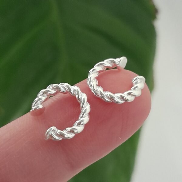 Aros mini argollas torzadas cierre cuff - Laminados