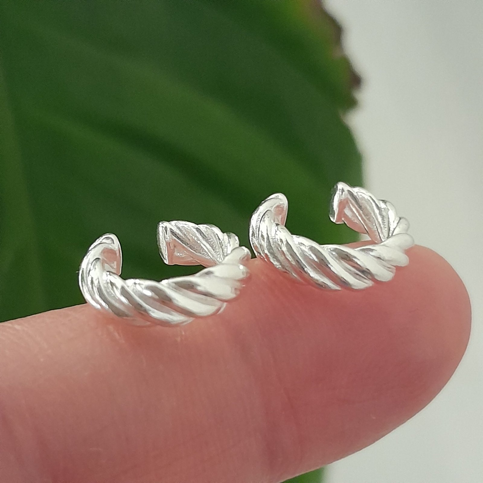 Aros mini trenzado cierre cuff - Laminados