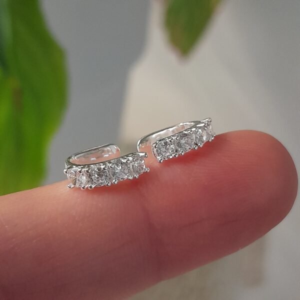 Aros mini con brillos cierre cuff - Laminados