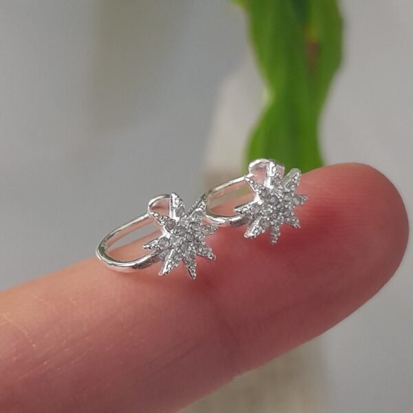 Aros mini con brillos estrellas cierre cuff - Laminados