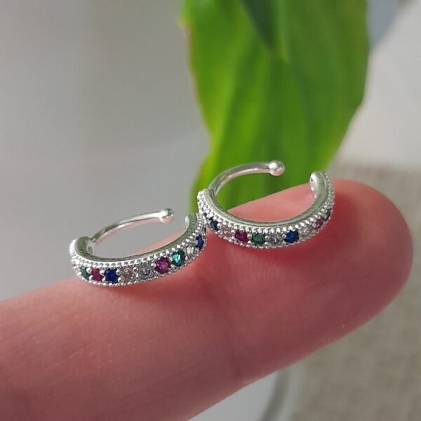 Aros mini con brillos colores cierre cuff - Laminados