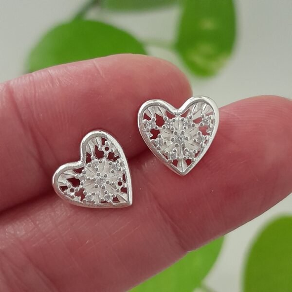 Aros mini corazón con calado - Laminados