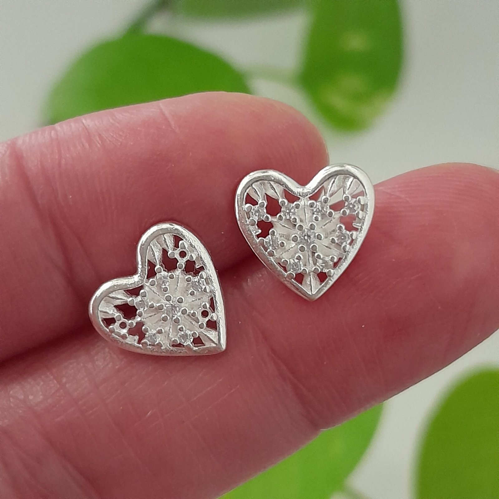 Aros mini corazón con calado - Laminados