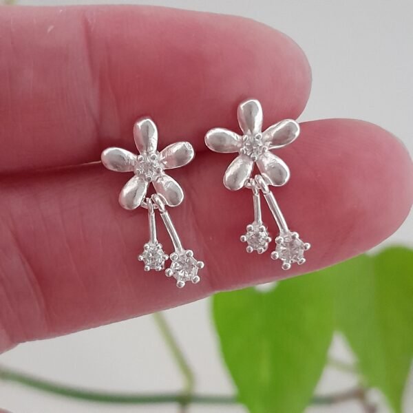 Aros mini flores con brillo - Laminados