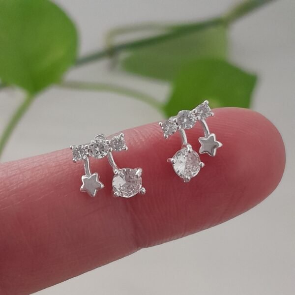 Aros mini estrellas con brillos - Laminados