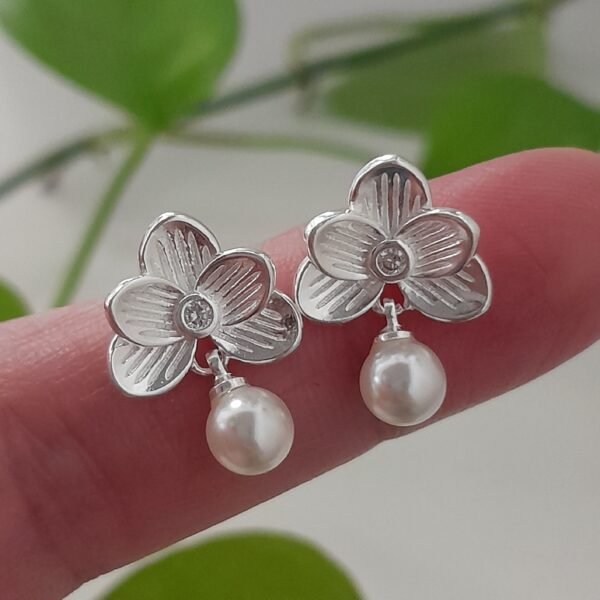 Aros mini perlitas con flores - Laminados