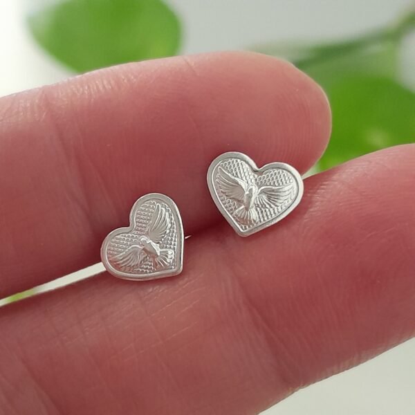 Aros mini corazones con textura paloma - Laminados