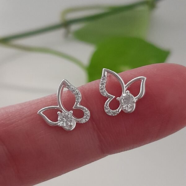 Aros mini maripositas con brillo - Laminados