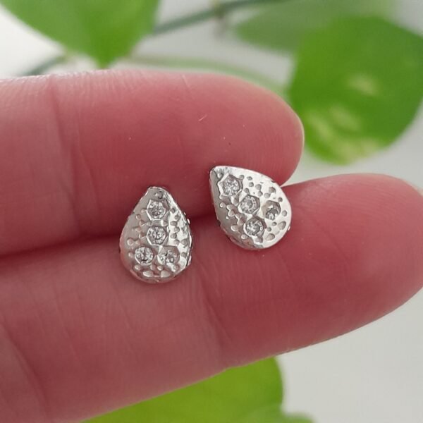 Aros mini gota con textura y brillo - Laminados