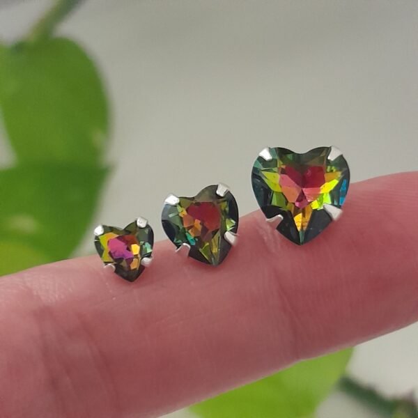 Aros triple par cristal tornasol Swarovski - Joyas laminadas