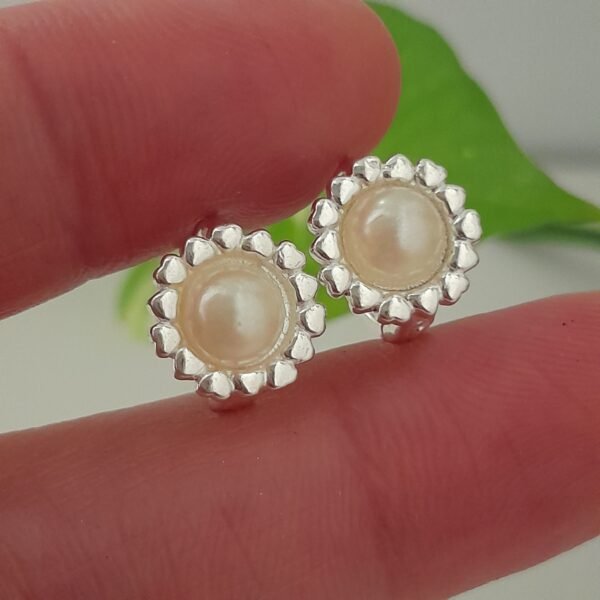 Aros mini higgies redondo perla con borde - Laminados