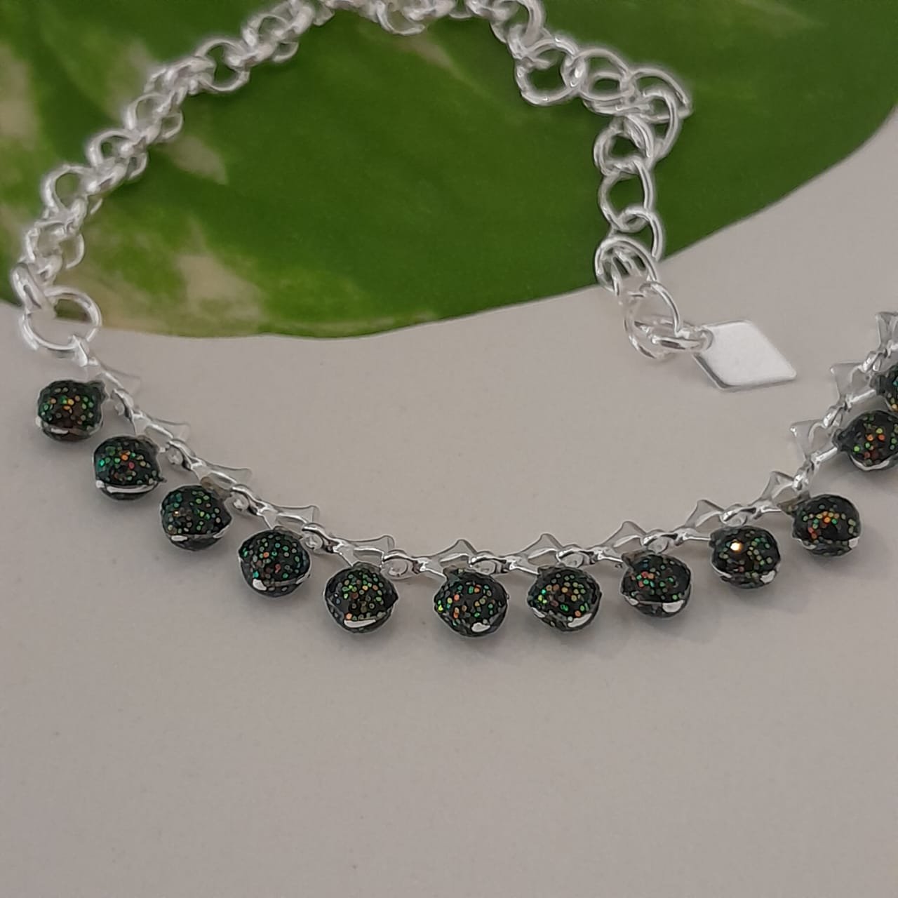 Pulsera eslabones con piedras verde - Laminados - Image 2