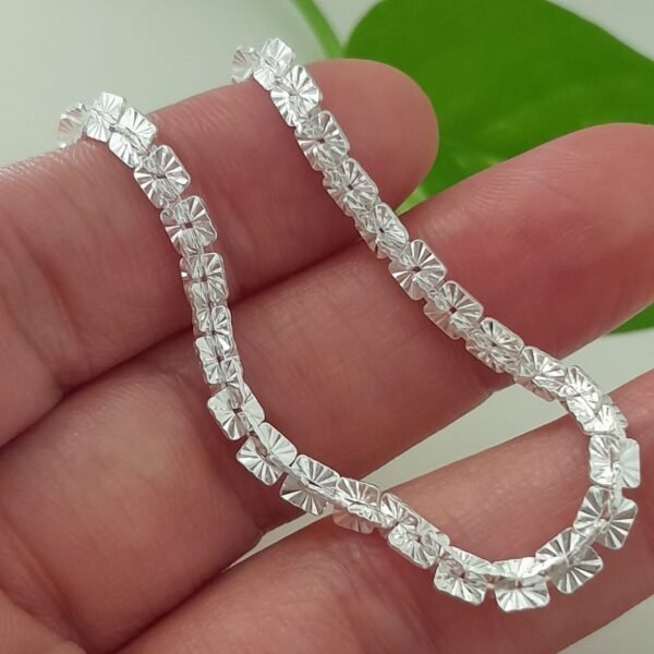 Pulsera de Eslabón Cuadrado Diamantado - Laminados