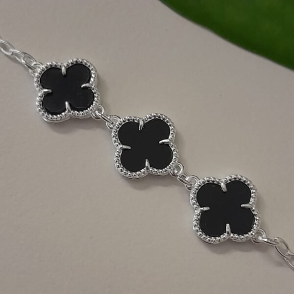 Pulsera trébol alambra esmaltado negro - Laminados