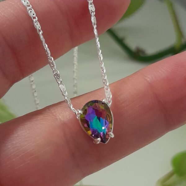 Conjunto cadena doble eslabón con gota cristal multicolor - Laminados