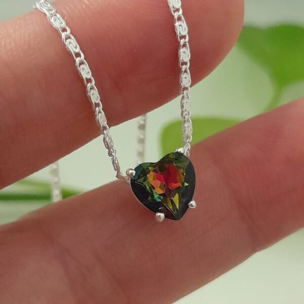 Conjunto Gargantilla eslabón cerrado con Corazón en Cristal Místico - Laminados