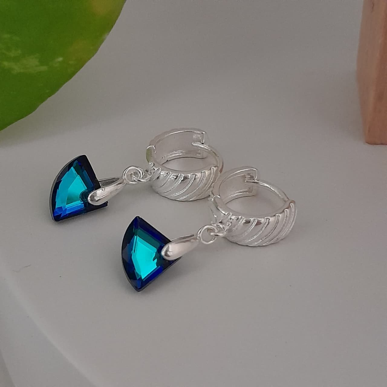 Aros colgante dije triangular turquesa - Laminados - Image 3