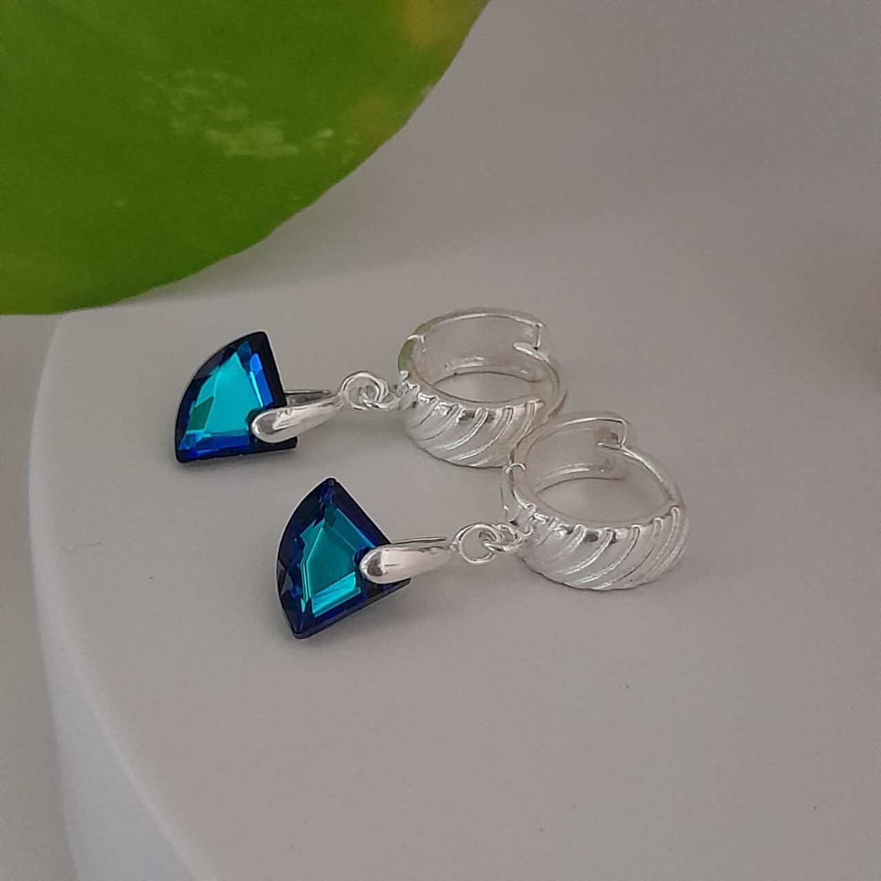 Aros colgante dije triangular turquesa - Laminados - Image 2