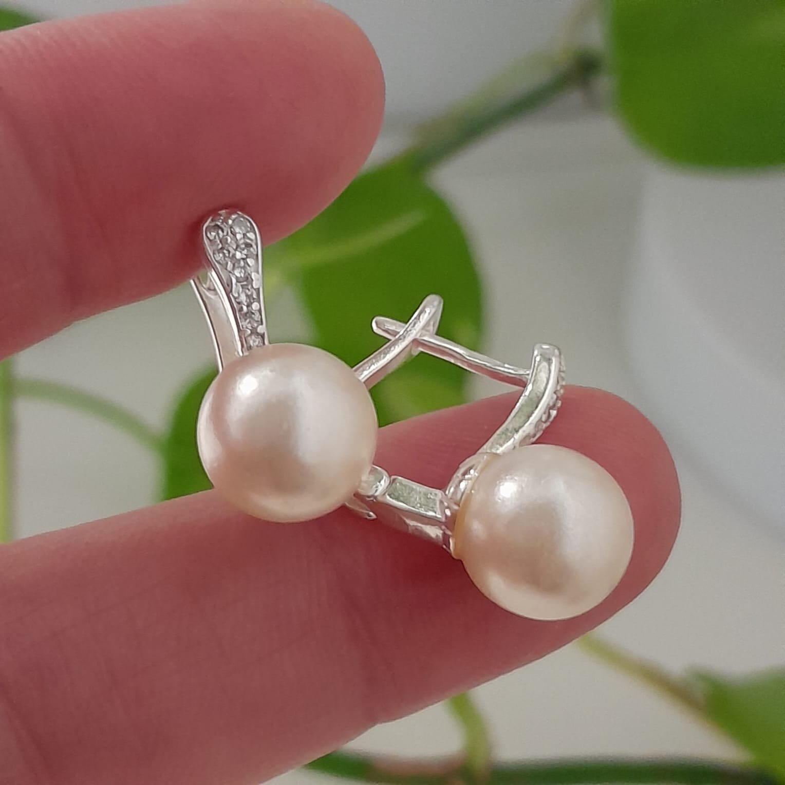 Aros colgante perlas con brillo - Laminados - Image 3